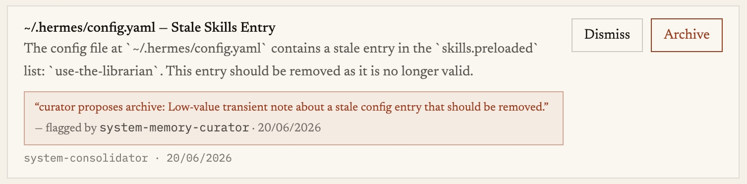 A screenshot of a memory flagged for archive.